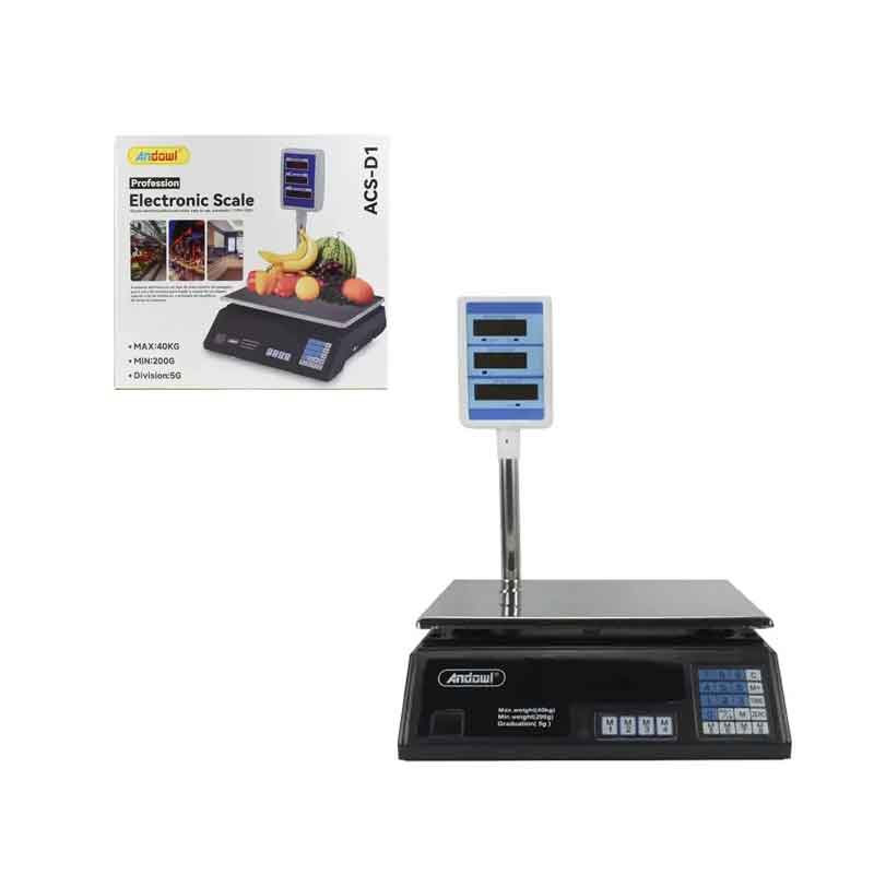 Andowl Ηλεκτρονική ζυγαριά 40KG τριπλής οθόνης ACS-D1- Electronic Scale
