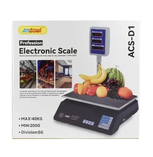 Andowl Ηλεκτρονική ζυγαριά 40KG τριπλής οθόνης ACS-D1- Electronic Scale - Image 3