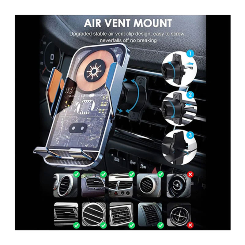 Andowl Q-WX660 Βάση Κινητού Αυτοκινήτου και Ασύρματη Φόρτιση 20W - Car Wireless Charging - Image 4