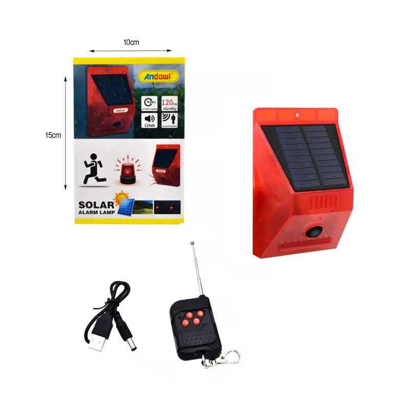 Andowl Ηλιακός Συναγερμός Εξωτερικού Χώρου με Αισθητήρα Κίνησης & Τηλεχειρισμό Q-L911C - Solar alarm Lamp - Image 7
