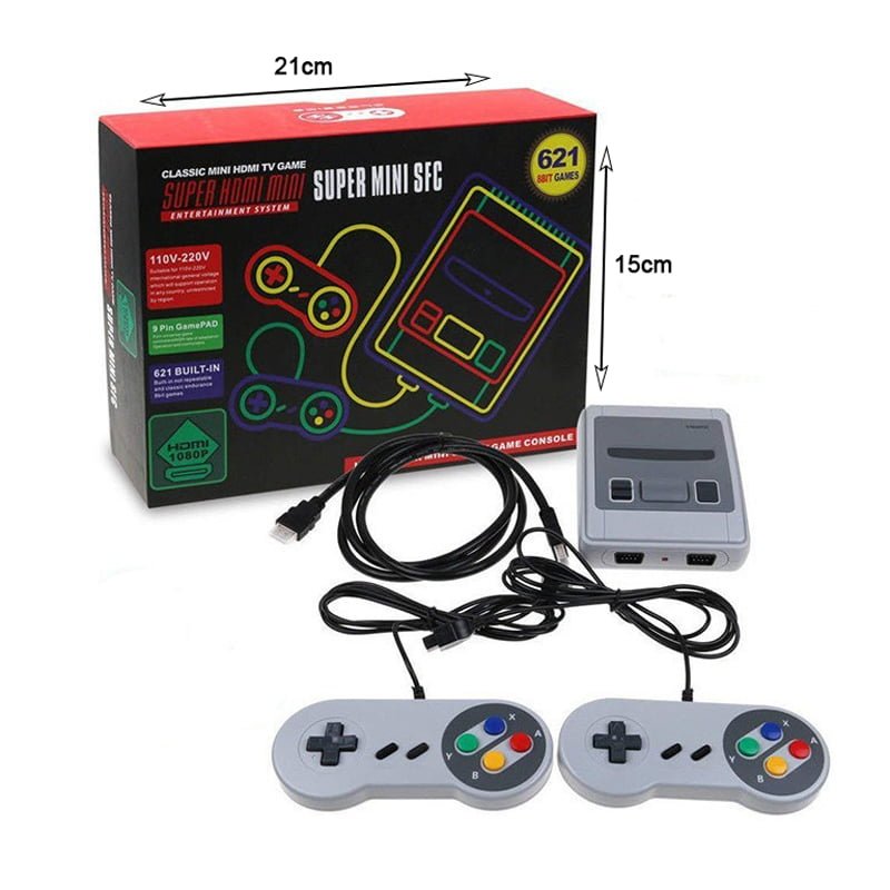 Ηλεκτρονική Παιδική Ρετρό Κονσόλα HDMI Mini με 621 Παιχνίδια & 2 Χειριστήρια - Super Mini SFC 621 Games - Image 4