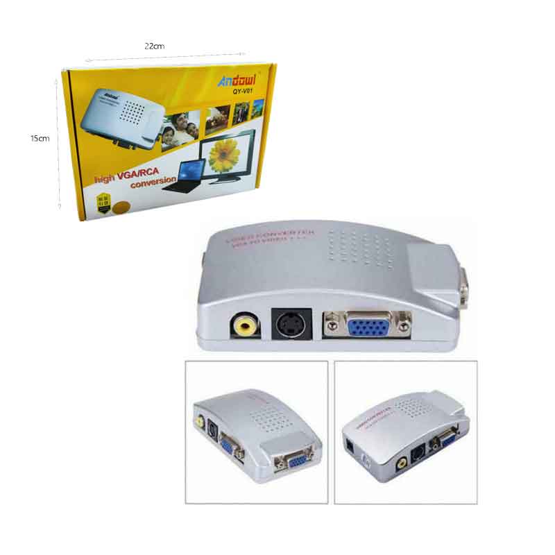 Andowl -QY-V01 Μετατροπέας VGA female σε RCA / S-Video / VGA female - VGA/RCA Conversion - Image 4