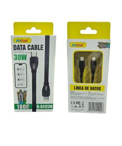 Andowl Καλώδιο δεδομένων Type C σε Lighting 30W Q-SJ122D - Data Cable