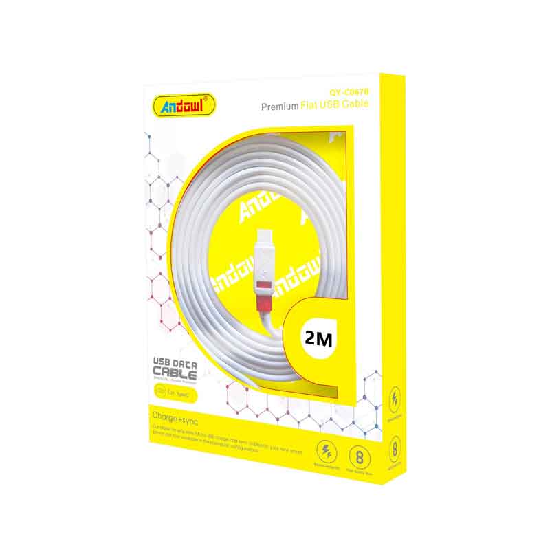 Andowl Καλώδιο μεταφοράς δεδομένων USB 2.0 2m TypeC QY-C067B- Data Cable