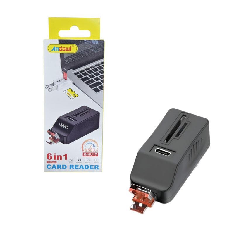 Andowl Αναγνώστης καρτών 6 σε 1 Q-HU17 - Card Reader USB 3.0