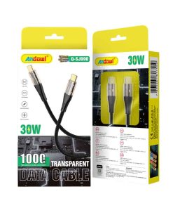 Andowl Καλώδιο δεδομένων TypeC σε TypeC 1m 30W Q-SJ990 - Data Cable