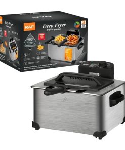 Raf R.5249 Φριτέζα Λαδιού με Διπλό Αποσπώμενο Κάδο 2000W 5lt Ασημί - Deep Fryer