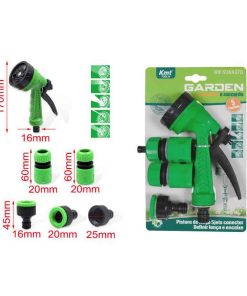KMT Σετ Πιστόλι Ποτίσματος με 5 Λειτουργίες Ψεκασμού και Ανταλλακτικά Ρακόρ- Garden sprinklers