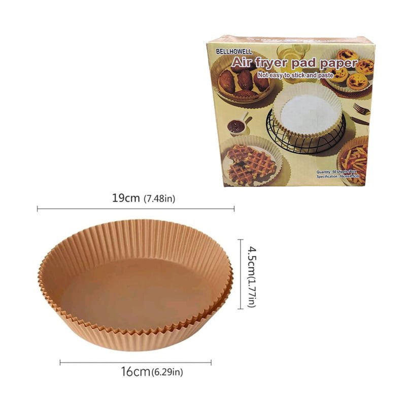 Bellhowell Αντικολλητικό Χαρτί για Air Fryer 50τμχ - Air fryer pad paper - Image 7