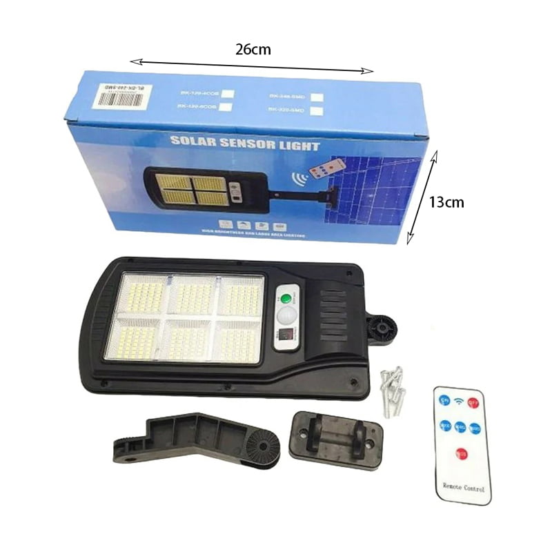 Στεγανό Ηλιακό Φωτιστικό Δρόμου IP65 με Ανιχνευτή Κίνησης, Αισθητήρα Φωτός και Τηλεχειριστήριο Ψυχρό Λευκό Φως BK-240-SMD - Solar sensor light - Image 6