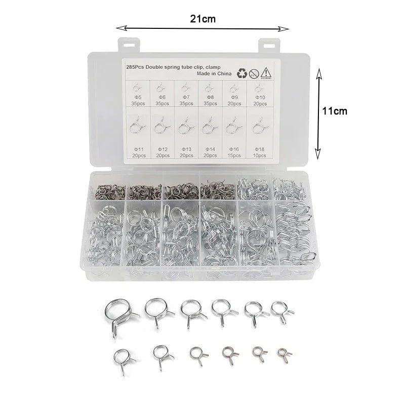 Σφιγκτήρας σωλήνα διπλού ελατηρίου 285τμχ 15314-4 – Double Spring Tube Clip 285pcs - Image 3