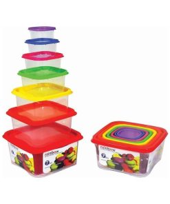 Sidirela Δοχείο Φαγητού Πλαστικό Πολύχρωμο 7τμχ - Plastic Food Container 7pcs