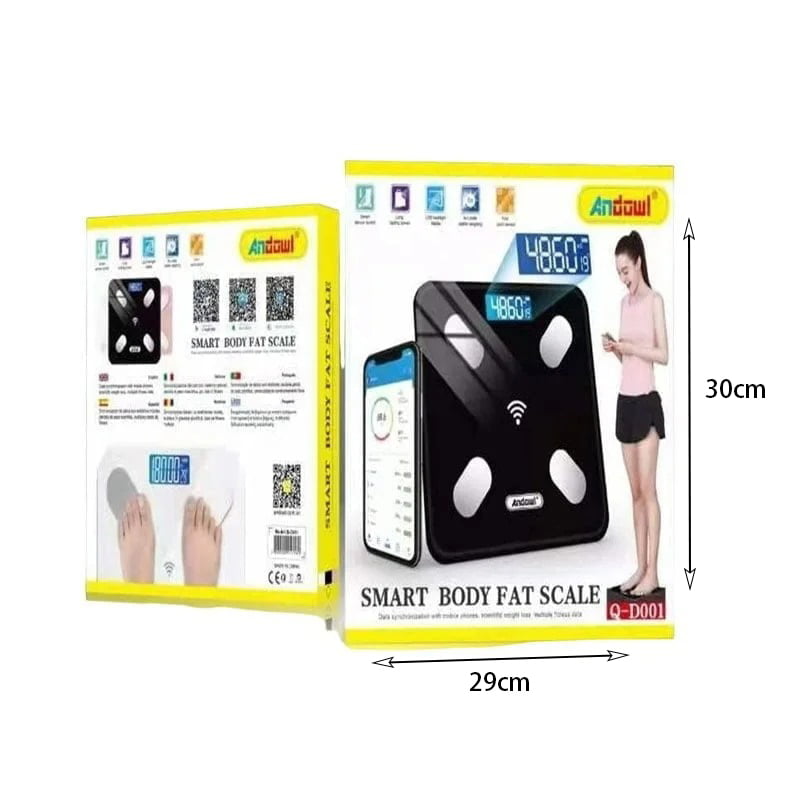 Andowl Q-D001 Smart Ζυγαριά με Λιπομετρητή σε Μαύρο χρώμα - Body scale - Image 3