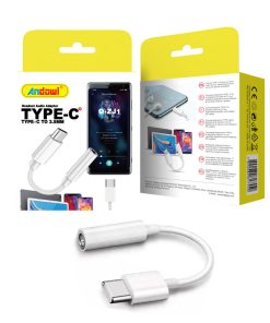 Andowl Μετατροπέας Αντάπτορας Type-C male σε 3.5mm female Λευκό Q-ZJ1 - Type-C male to 3.5mm Audio Jack female Cable