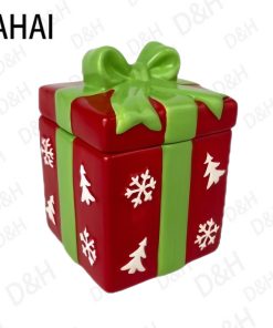 ΚΕΡΑΜΙΝΟ ΔΙΑΚΟΣΜΗΤΙΚΟ ΚΟΥΤΙ ΔΩΡΟ ΚΟΚΚΙΝΟ/ΠΡΑΣΙΝΟ 9*9*12.5