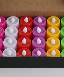 LED round mixed color candle light (24PCS)