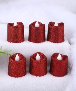 LED dusting pink wave red candle light (12PCS)