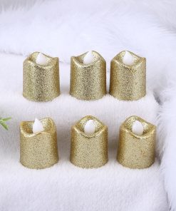 LED dusting powder wave golden candle light (12PCS)