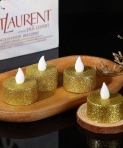 LED dusting round golden candle light (12PCS)