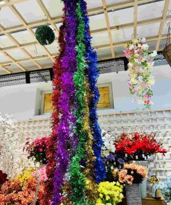 ΔΙΑΚΟΣΜΗΤΙΚΗ ΓΙΡΛΑΝΤΑ/ΤΡΕΣΑ ΣΕ ΑΣΗΜΙ-ΧΡΥΣΟ-ΚΟΚΚΙΝΟ-ΠΡΑΣΙΝΟ-ΜΠΛΕ-ΜΩΒ