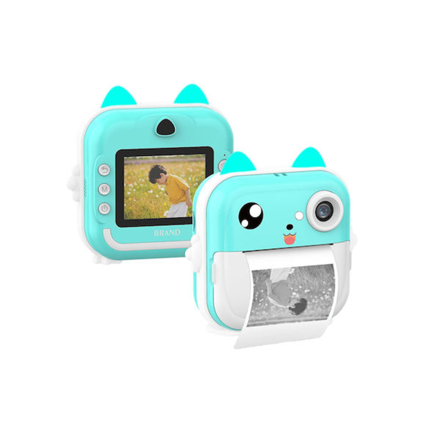 Ψηφιακή Παιδική Φωτογραφική Μηχανή Στιγμιαίας Εκτύπωσης 2,4″ Print Camera σε Μπλε Χρώμα – OEM - Image 2