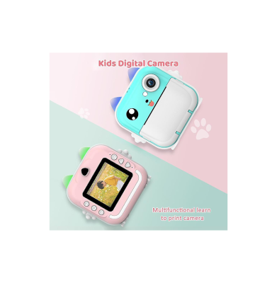 Ψηφιακή Παιδική Φωτογραφική Μηχανή Στιγμιαίας Εκτύπωσης 2,4″ Print Camera σε Μπλε Χρώμα – OEM