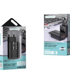 Treqa φορτιστής 65W 1USB+PD CH-637 - GaN Charger