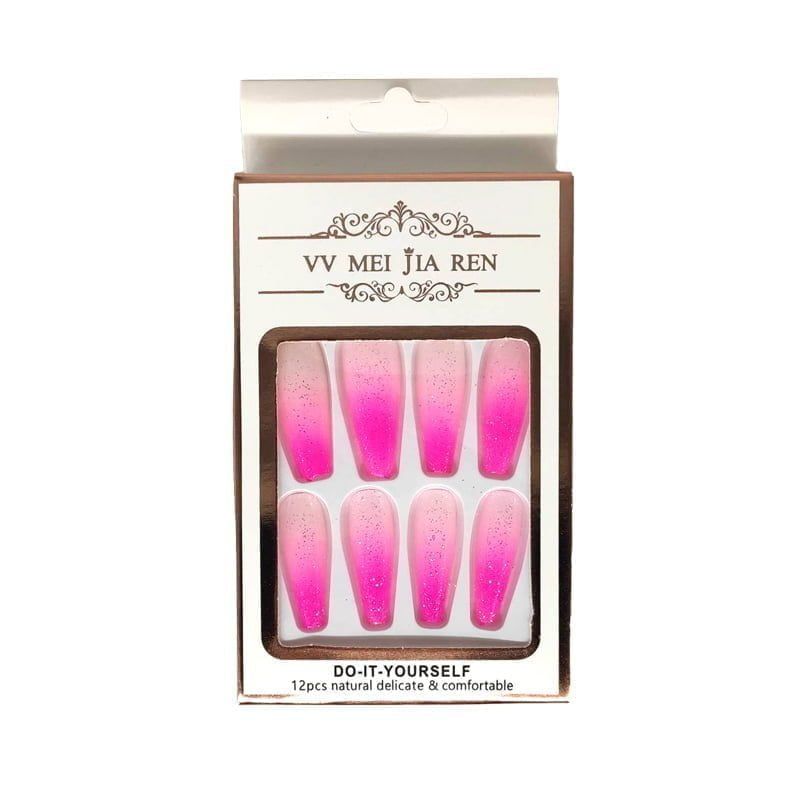 Αυτοκόλλητα νύχια σε διάφορα σχέδια 12 τμχ - Press-on fake nails - Image 3