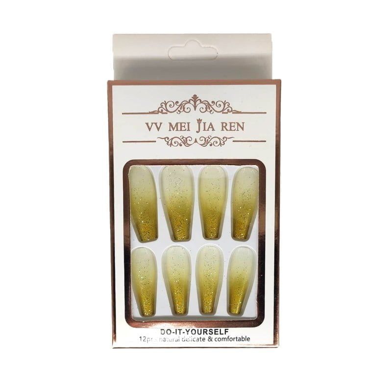 Αυτοκόλλητα νύχια σε διάφορα σχέδια 12 τμχ - Press-on fake nails - Image 11