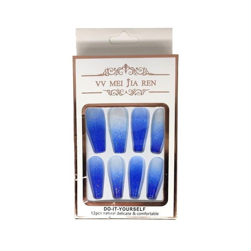 Αυτοκόλλητα νύχια σε διάφορα σχέδια 12 τμχ - Press-on fake nails - Image 12