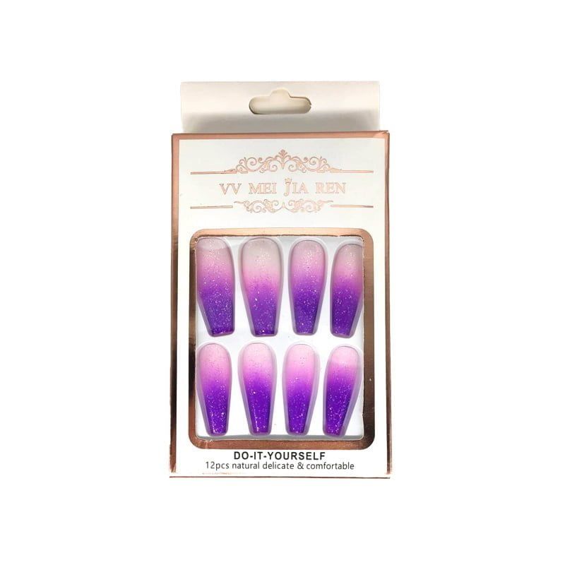 Αυτοκόλλητα νύχια σε διάφορα σχέδια 12 τμχ - Press-on fake nails - Image 4