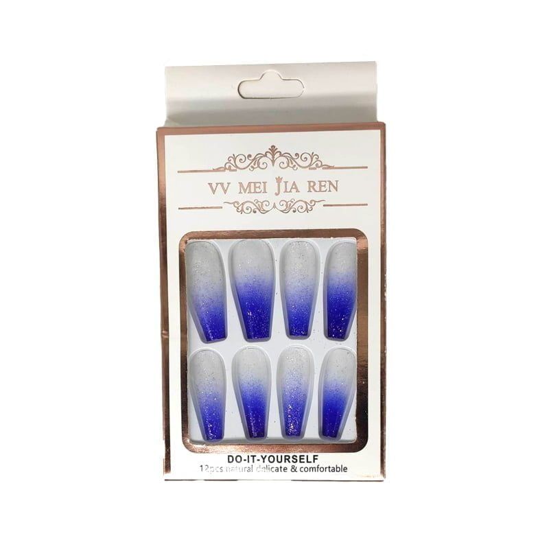 Αυτοκόλλητα νύχια σε διάφορα σχέδια 12 τμχ - Press-on fake nails - Image 7