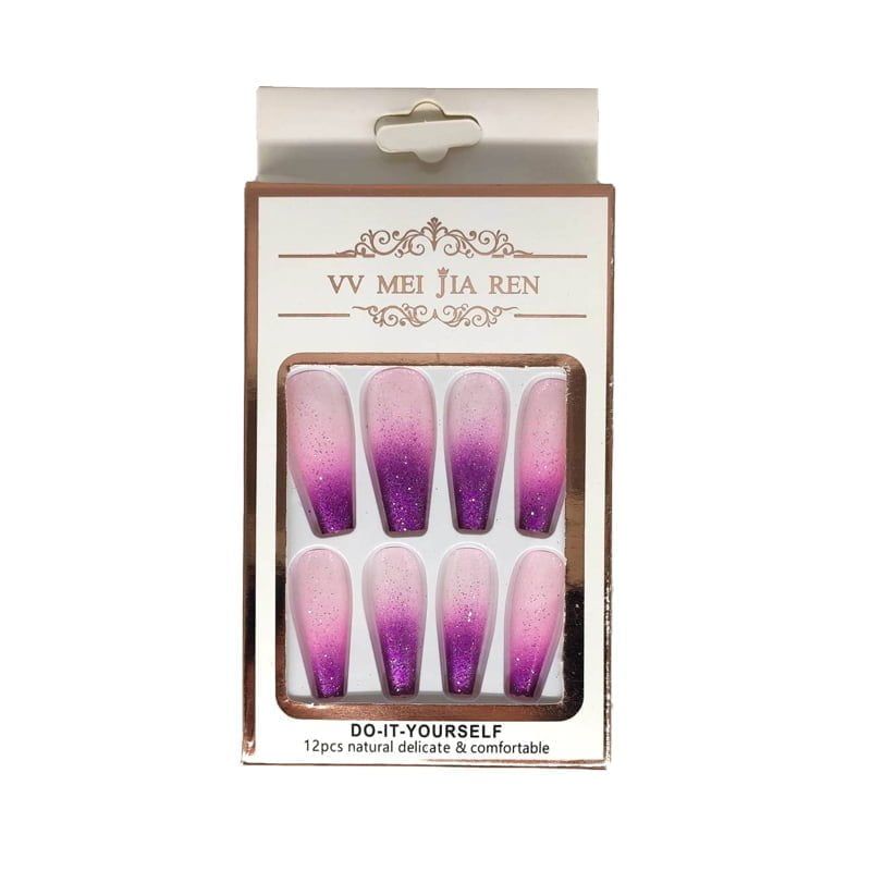 Αυτοκόλλητα νύχια σε διάφορα σχέδια 12 τμχ - Press-on fake nails - Image 9