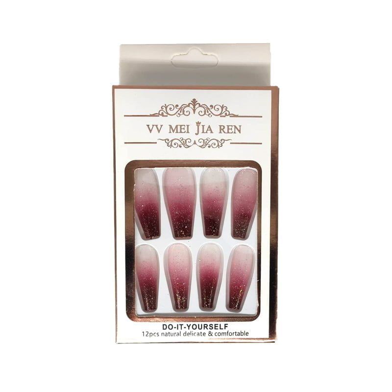 Αυτοκόλλητα νύχια σε διάφορα σχέδια 12 τμχ - Press-on fake nails - Image 10