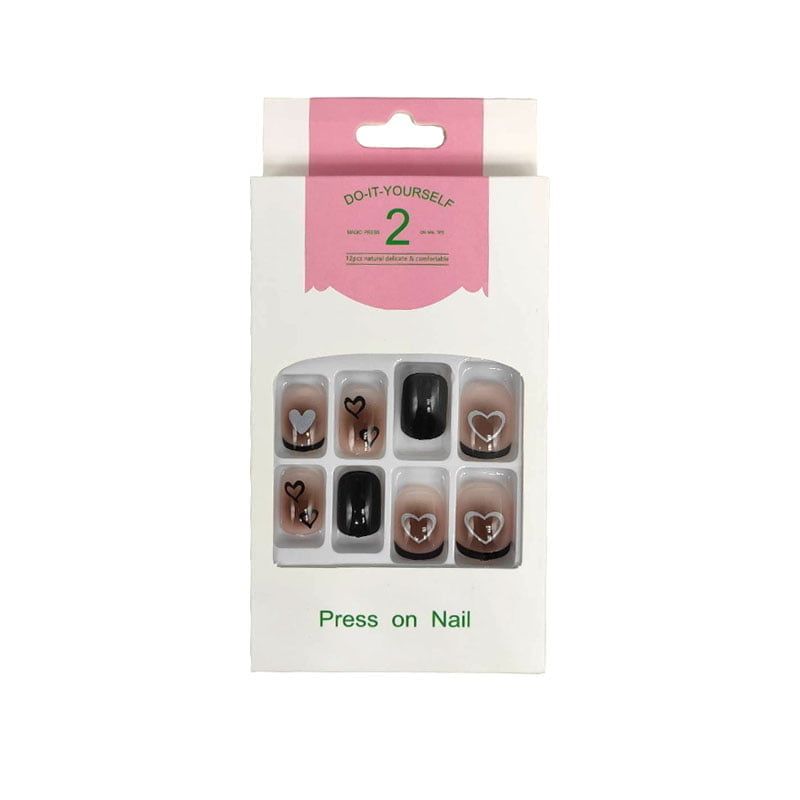 Αυτοκόλλητα νύχια σε διάφορα σχέδια 12 τμχ - Press-on fake nails - Image 6