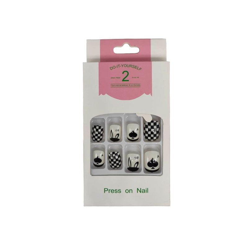 Αυτοκόλλητα νύχια σε διάφορα σχέδια 12 τμχ - Press-on fake nails - Image 10