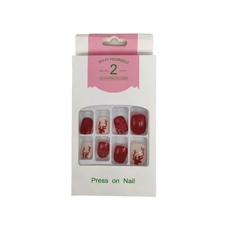 Αυτοκόλλητα νύχια σε διάφορα σχέδια 12 τμχ - Press-on fake nails - Image 2