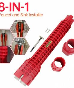 Ένα Γεμιστό Κλειδί Λεκάνης Οκτώ-Σε-Ένα για Εγκατάσταση Βρύσων και Νεροχύτων, ένα Πολυλειτουργικό Εργαλείο για Υδραυλικά, Κατάλληλο για Στενούς Χώρους σε Τουαλέτες, Νεροχύτες, Μπάνια και Κουζίνες.