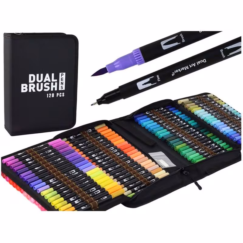 Σετ Επαγγελματικοί Μαρκαδόροι Ζωγραφικής Aria Trade Double-sided Highlights