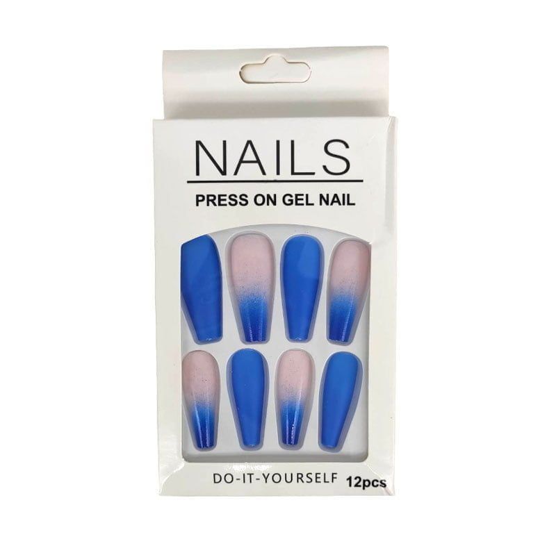 Αυτοκόλλητα νύχια σε διάφορα σχέδια 12 τμχ - Press-on fake nails - Image 3