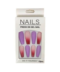 Αυτοκόλλητα νύχια σε διάφορα σχέδια 12 τμχ - Press-on fake nails