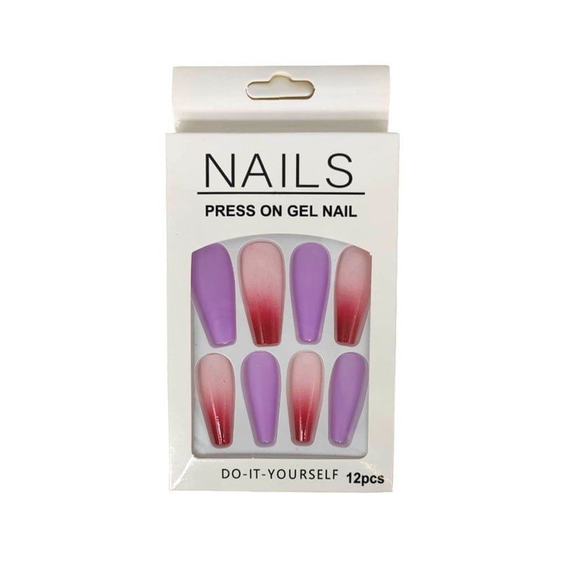 Αυτοκόλλητα νύχια σε διάφορα σχέδια 12 τμχ - Press-on fake nails