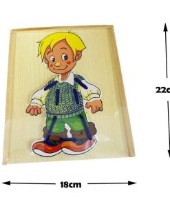 Εκπαιδευτικο Ξυλινο Παιχνιδι Μαθαίνω να Δένω τα Κορδόνια - Educational Wooden Game Learn to Tie the Shoelaces