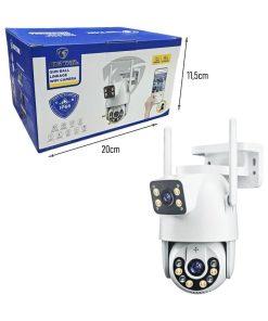 Η ασύρματη κάμερα ασφαλείας WiFi προσφέρει ολοκληρωμένη παρακολούθηση χώρου με υψηλή ανάλυση εικόνας και εύκολη συνδεσιμότητα μέσω κινητού τηλεφώνου. Διαθέτει λειτουργία νυχτερινής όρασης, ανίχνευση κίνησης και δυνατότητα καταγραφής βίντεο σε πραγματικό χρόνο. Κατάλληλη για εξωτερική χρήση χάρη στη στεγανότητα IP66, που την καθιστά ανθεκτική στη βροχή και στη σκόνη. Διαθέτει περιστροφή, μικρόφωνο και μεγάφωνο για αμφίδρομη επικοινωνία, ενώ υποστηρίζει αποθήκευση σε κάρτα SD ή cloud. Χαρακτηριστικά προϊόντος: Σύνδεση: WiFi Ανάλυση: Υψηλής ευκρίνειας (HD) Νυχτερινή όραση με LED φωτισμό Ανίχνευση κίνησης και ειδοποιήσεις Στεγανότητα: IP66 (ανθεκτική σε νερό και σκόνη) Εγγραφή σε κάρτα SD ή Cloud Εύκολη εγκατάσταση και ρύθμιση μέσω εφαρμογής κινητού Διαστάσεις συσκευασίας: 20 x 11,5 cm