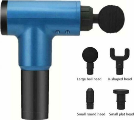 Συσκευή μασάζ, με αποσπώμενη μπαταρία, για χαλάρωση των μυϊκών πόνων του σώματος. Χρησιμοποιείται μετά από σωματική άσκηση ή άθληση και σε οποιαδήποτε καταπόνηση των μυών. Περιλαμβάνει 4 κεφαλές για μασάζ σε διαφορετικά μέρη του σώματος. Βελτιώστε και επιταχύνετε την αποκατάσταση των μυών με το πιστόλι μασάζ.Οφέλη
Ανακουφίστε τους μυϊκούς πόνους διαλύοντας τους κόμπους και αυξήστε τη ροή του αίματος στους μυς σας. 
Εξαφανίστε την κόπωση απαλλάσσοντας το σώμα σας από γαλακτικό οξύ και άλλες τοξίνες. 
Εφοδιάστε με οξυγόνο και θρεπτικά συστατικά στους μύες σας για ταχύτερη ανάρρωση. 
Ταχύτερη ανάκαμψη σημαίνει καλύτερη αθλητική απόδοση.
Χαρακτηριστικά
Μέγεθος : 22x22x5cm
Εργονομικό μεταλλικό σώμα
ελαφρύ και ανθεκτικό
Υψηλή ροπή
Υψηλή συχνότητα
Κινητήρας χαμηλής έντασης ντεσιμπέλ για αθόρυβο αλλά έντονο μασάζ
Το σετ περιλαμβάνει
Διαθέτει 4 κεφαλές μασάζ για στόχευση όλων των ομάδων μυών και 6 μεταβλητές ταχύτητες για τη ρύθμιση που θέλετε.

Κεφαλή σφαίρα: για να στοχεύσετε συγκεκριμένο μυ
Κεφαλή διχάλα: για έμμεση στόχευση και εργασία γύρω από έναν μυ
Κεφαλή μπάλα: για στόχευση μεγάλων μυών
Επίπεδη κεφαλή: για στόχευση πυκνών μυών