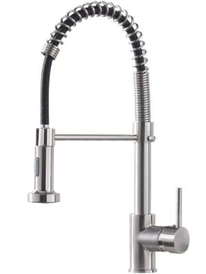 HOD-INX-50CM-GR Σπαστή Μπαταρία Κουζίνας Πάγκου με Σπιράλ Inox Ασημί