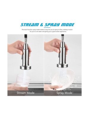 HOD-INX-50CM-GR Σπαστή Μπαταρία Κουζίνας Πάγκου με Σπιράλ Inox Ασημί