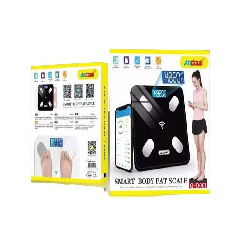 Andowl Q-D001 Smart Ζυγαριά με Λιπομετρητή σε Μαύρο χρώμα – Body scale