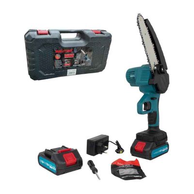 Το ιδανικό εργαλείο για κοπή ξύλων, κλαδιών και μικρών κορμών! Το επαναφορτιζόμενο πριόνι χειρός 48V με λάμα 8″ προσφέρει ισχυρή απόδοση και ευκολία στη χρήση, χωρίς καλώδια. Συνοδεύεται από 2 μπαταρίες , φορτιστή, εργαλεία συντήρησης και ανθεκτική βαλίτσα μεταφοράς για πλήρη φορητότητα.Ιδανικό για αγροτικές εργασίες, κηπουρική, κάμπινγκ ή γενική χρήση στο σπίτι και το εξοχικό. Χαρακτηριστικά: 2 Επαναφορτιζόμενες μπαταρίες 48V για μεγαλύτερη αυτονομία Λάμα κοπής 8″ για αποτελεσματική και γρήγορη κοπή Αντιολισθητική εργονομική λαβή για ασφαλή χρήση Περιλαμβάνεται φορτιστής, κατσαβίδι, προστατευτικό κάλυμμα και βαλίτσα Διαστάσεις βαλίτσας: 35 x 20 εκ. Ισχυρό, φορητό και πλήρως εξοπλισμένο – για κάθε δουλειά στο χέρι σας!