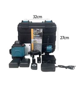 Αυξημένη Φωτεινότητα: Οι ευδιάκριτες γραμμές επιτρέπουν μεγαλύτερη ακρίβεια στην εργασία σας. Μεγάλη Αυτονομία: Δύο επαναφορτιζόμενες μπαταρίες λιθίου 2000mAh παρέχουν έως και 200 ώρες λειτουργίας. Εμβέλεια Λειτουργίας: Έως 30m χωρίς δέκτη και 50m με τον επιπλέον δέκτη laser. Ακρίβεια: Απόκλιση 0001° και αυτόματη ισοπέδωση. Γραμμές 360°: 16 γραμμές που εξασφαλίζουν πλήρη κάλυψη του χώρου εργασίας. Τεχνικά Χαρακτηριστικά: Προβολή λέιζερ: 2H (360°) / 2V (360°) Εύρος εργασίας: με δέκτη 70m / χωρίς δέκτη 40m Ακρίβεια: ± 0,3 mm/m Εύρος αυτόματης οριζοντίωσης: ± 4° Δίοδος λέιζερ: κλάση 2, 515 nm, < 1 mW Προστασία: IP 54 (από σκόνη και νερό) Τροφοδοσία: Μπαταρία Li-ion 3,7 V / φορτιστής 5 V Σπείρωμα τρίποδα: 2 x 1/4″ Θερμοκρασία λειτουργίας: -10°C έως +50°C Διαστάσεις συσκευασίας: 32 x 25 x 14 cm Βάρος συσκευασίας: 1,978 kgs